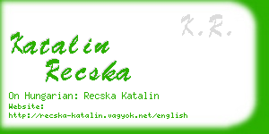 katalin recska business card